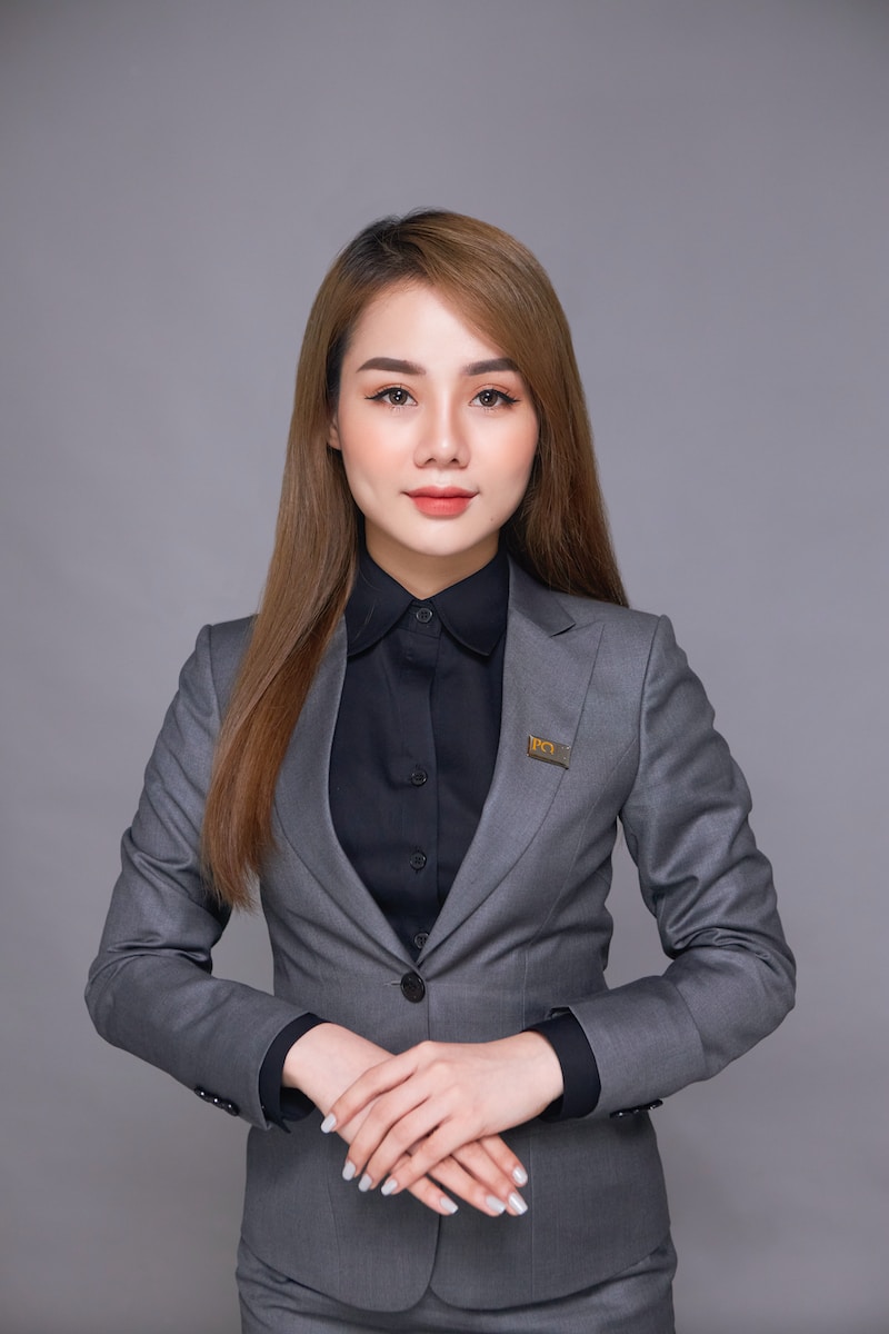 woman in black suit jacket